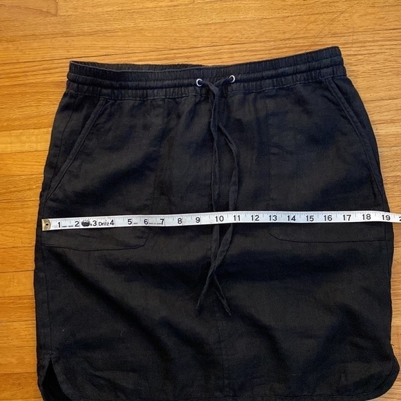 LORD and Taylor linen skirt navy blue slits scalloped hem pockets size small - Picture 11 of 14